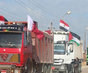   مصر اليوم - وصول 62 شاحنة إلى غزة محملة بمواد بناء