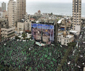مصر اليوم - تظاهرات في الضفة الغربية إحياء لذكرى انطلاقة حماس
