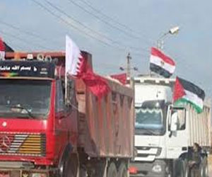   مصر اليوم - إدخال 54 شاحنة مواد بناء إلى غزة السبت