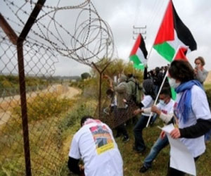   مصر اليوم - شبان فلسطينيين يقطعون أجزاءً من سياج سجن عوفر