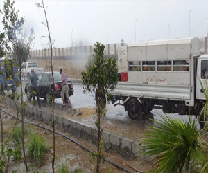   مصر اليوم - سقوط كثيف للأمطار في  جمصة قبل زيارة وزير الكهرباء