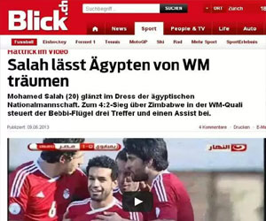   مصر اليوم - الإعلام السويسري يتغنى بصلاح جوهرة بازل