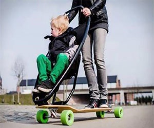   مصر اليوم - عربة أطفال بلوحة تزلج ترفيهية للأباء والأبناء معًا