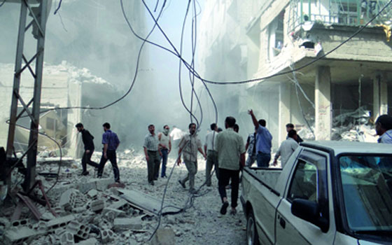   مصر اليوم - الجيش السوري يقصف دمشق وحماة  والحر يُحرز تقدمًا في حلب