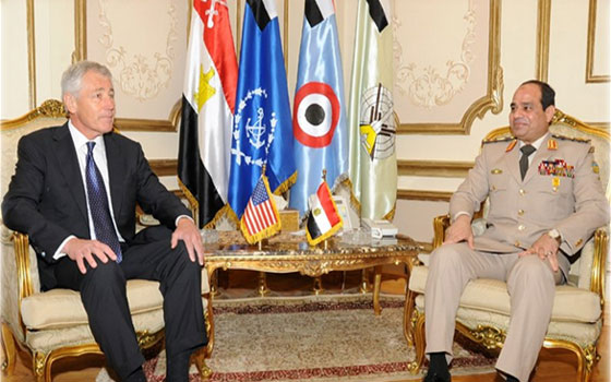   مصر اليوم - هيغل يجري اتصالاً بالسيسي للتأكيد أن المساعدات الأميركية لـ مصر مستمرة