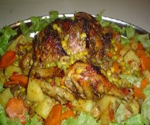   مصر اليوم - دجاج مشوي في الفرن مع الخضار