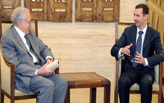   مصر اليوم - الإبراهيمي يلتقي الأسد اليوم والمعلم يؤكد مشاركة النظام في حوار جنيف2 