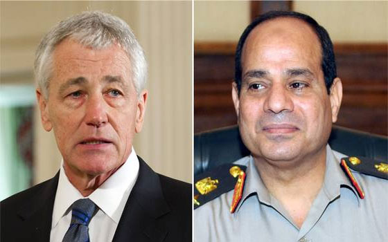   مصر اليوم - مصادر عسكرية تؤكد اتفاق السيسي مع هاغل على استمرار العلاقات العسكرية