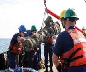   مصر اليوم - انتشال خمسة مدافع من حطام سفينة القرصان الشهير بلاك بريد