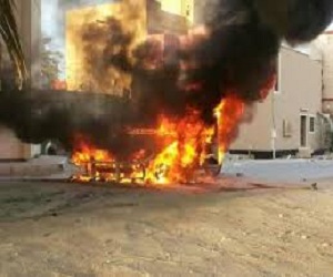 مصر اليوم - مجموعة إرهابية تعتدي على دورية أمنية بقنابل المولوتوف في البحرين