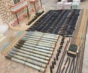   مصر اليوم - ضبط ألغام ودانتى مدفع مضاد للطائرات وقذائف آر بى جيه  فى حملة تفتيشية