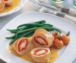   مصر اليوم - لفائف الدجاج بالجبنة مع صلصة الخردل والنعناع