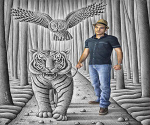   مصر اليوم - رجل بلجيكي يبدع برسم لوحات ثلاثية الأبعاد