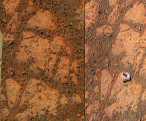   مصر اليوم - صخرة بيضاء غامضة تظهر قرب مركبة ناسا فى المريخ