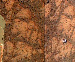   مصر اليوم - ظهور قطعة صخرية بشكل مفاجئ على سطح المريخ