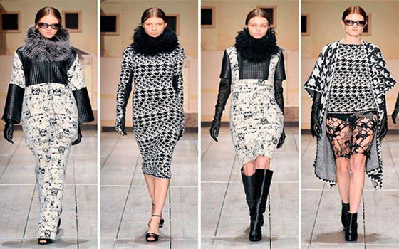   مصر اليوم - الأبيض والأسود يسيطران على مجموعة لورا بياغوتي للأزياء في ميلانو