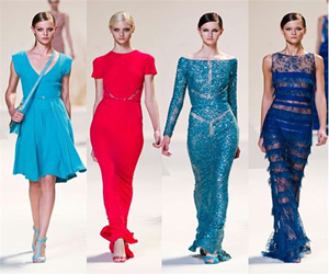   مصر اليوم - الفساتين ذات اللون الزاهي هي الأنسب لسهرات ربيع 2014