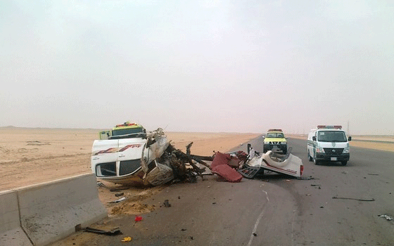   مصر اليوم - مقتل وإاصابة 12 شخصًا فى حادثى سير منفصلين على الطريق الصحراوى والزراعى