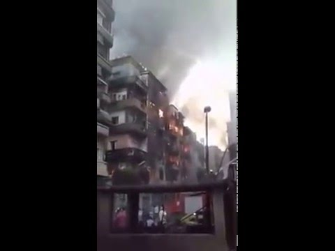 شاهد لحظة اندلاع حريق العتبة مرة أخرى