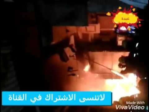 شاهد لحظة اشتعال النيران في محلات الأقمشة بالغورية