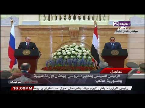 الرئيس السيسى ونظيره الروسي يبحثان الأزمة الليبية والسورية