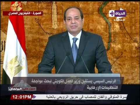 بالفيديو الرئيس السيسى يستقبل وزير العدل الكويتي