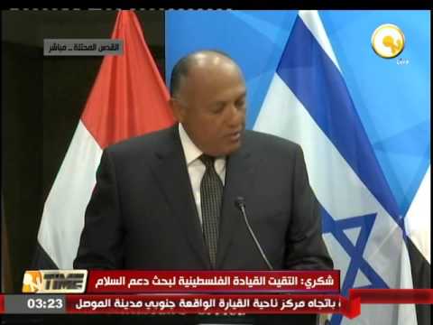 مؤتمر صحافي مشترك بين نتانياهو وسامح شكري