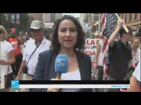 مظاهرات في كليفلاند ضد المرشح دونالد ترامب