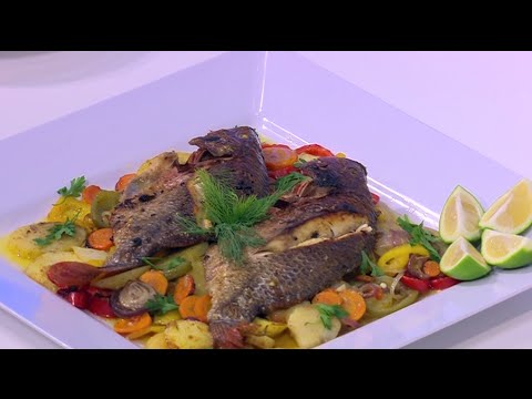 طريقة عمل صينية سمك بالبطاطس و الجزر