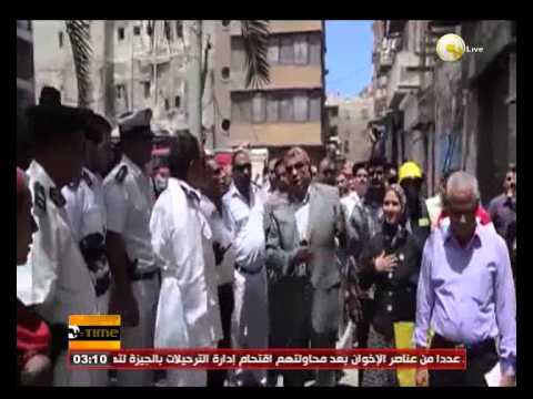 محافظ الإسكندريّة يتفقد موقع حريق المنشيّة