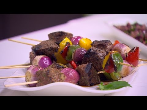 أسياخ اللحم والخضار