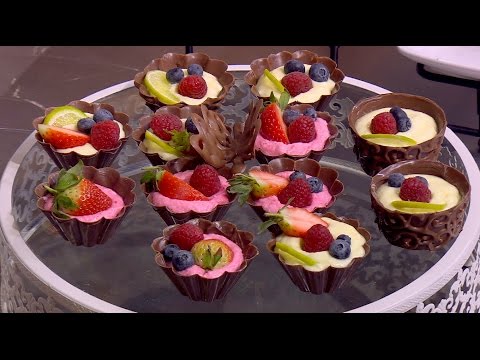 طريقة إعداد أكواب الشوكولاتة و فراشات من الشوكولاتة