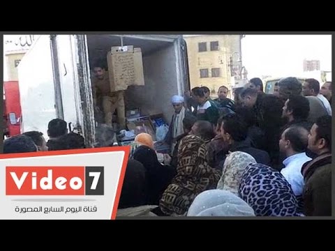 التموين تدفع بـ١٢سيارة مواد غذائيَّة إلى المطريَّة