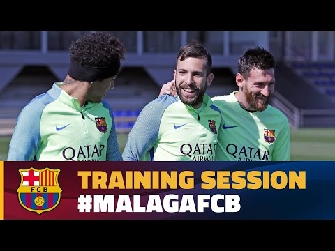 شاهد برشلونة يستعد لمواجهة مالغا في الدوري الإسباني