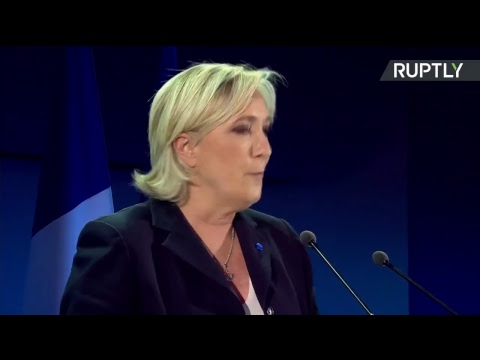 مؤتمر صحافي لمرشحة الجبهة الوطنية مارين لوبان