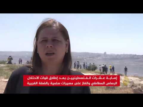 بالفيديو عشرات الإصابات بين المتضامنين مع الأسرى في الضفة الغربية