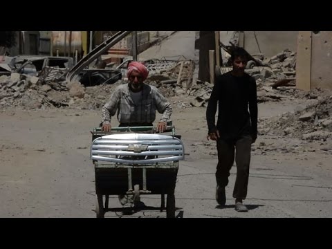 شاهد حركة النزوح متواصلة من غرب الموصل