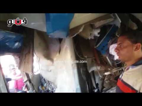 شاهد الدماء تغطي مقاعد البسطاء في قطار الإسكندرية