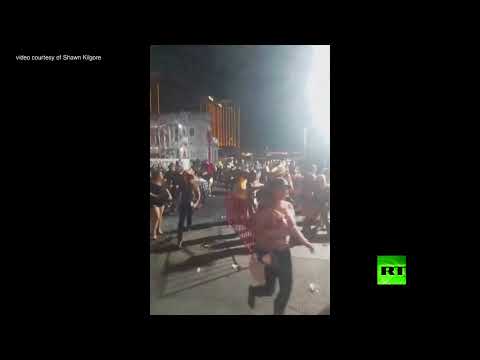 شاهد لحظة فرار المئات من موقع هجوم لاس فيغاس الدامي