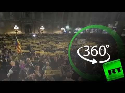 شاهد مظاهرات مؤيدي استقلال كتالونيا بتقنية الـ360 درجة