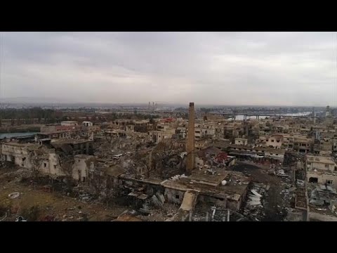 بالفيديو الموصل من الأعلى ركام من الأنقاض