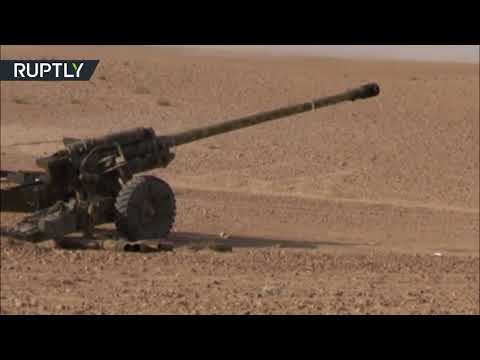 شاهد غارات جوية وقصف مدفعي على داعش في البوكمال