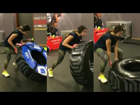 شاهد ياسمين صبري تؤدي حركات عنيفة في الصالة الرياضية