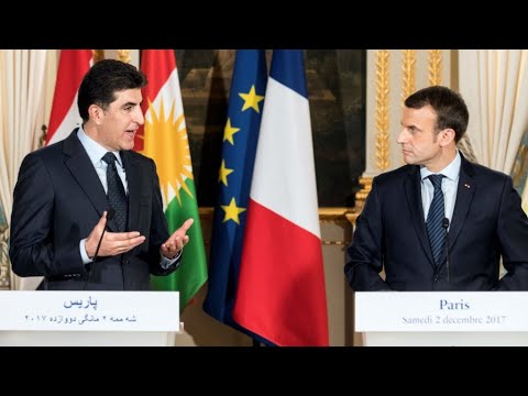 شاهد ماكرون يدعو إلى نزع سلاح وتفكيك تدريجي لكل الفصائل العراقية