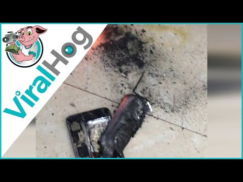 لحظة انفجار هاتف آي فون في صالون تجميل