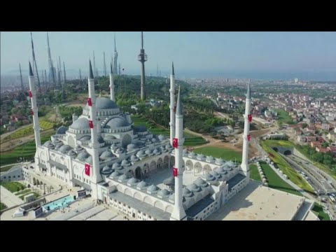 شاهد افتتاح أكبر مسجد في تركيا بحضور أردوغان