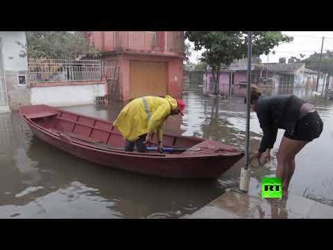 شاهد فيضانات غامرة تغرق باراغواي