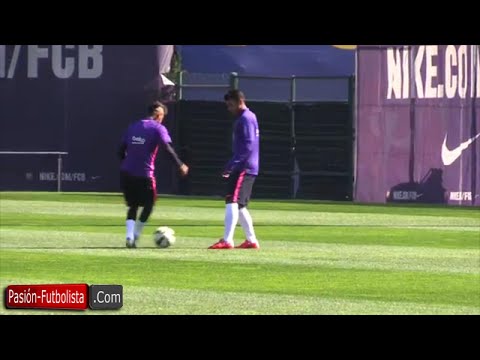 شاهد مهارات نجوم برشلونة في التدريبات