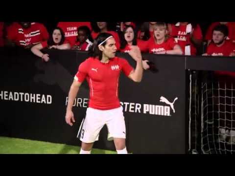 بالفيديو أغويرو ينافس فالكاو فى إعلان لشركة بوما