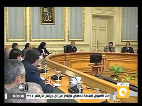 بالفيديو محلب يلتقي وفد الاتحاد العام لنقابات العمال